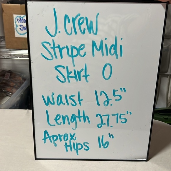 J. Crew Nautical Navy and White Stripe Pencil Skirt Size 0 - Picture 8 of 13